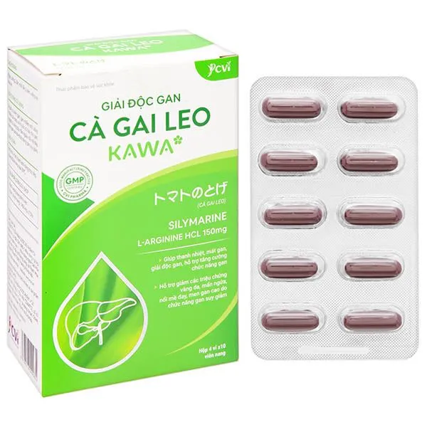 Thực phẩm bảo vệ sức khỏe Giải Độc Gan Cà Gai Leo Kawa Hộp 40 Viên