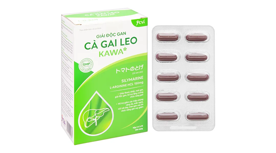 Thực phẩm bảo vệ sức khỏe Giải Độc Gan Cà Gai Leo Kawa Hộp 40 Viên 2