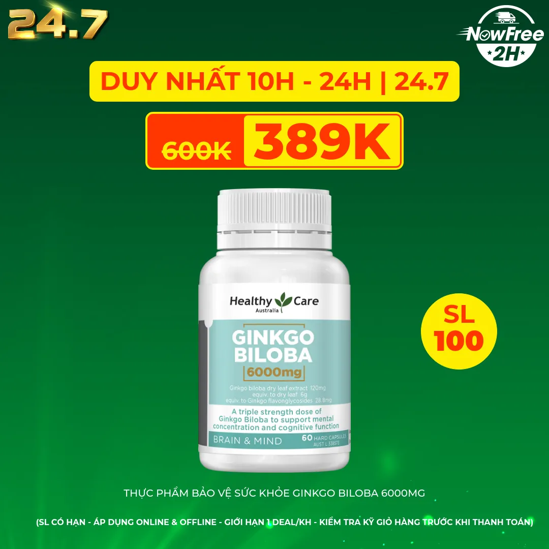 Thực Phẩm Bảo Vệ Sức Khỏe Ginkgo Biloba 6000mg