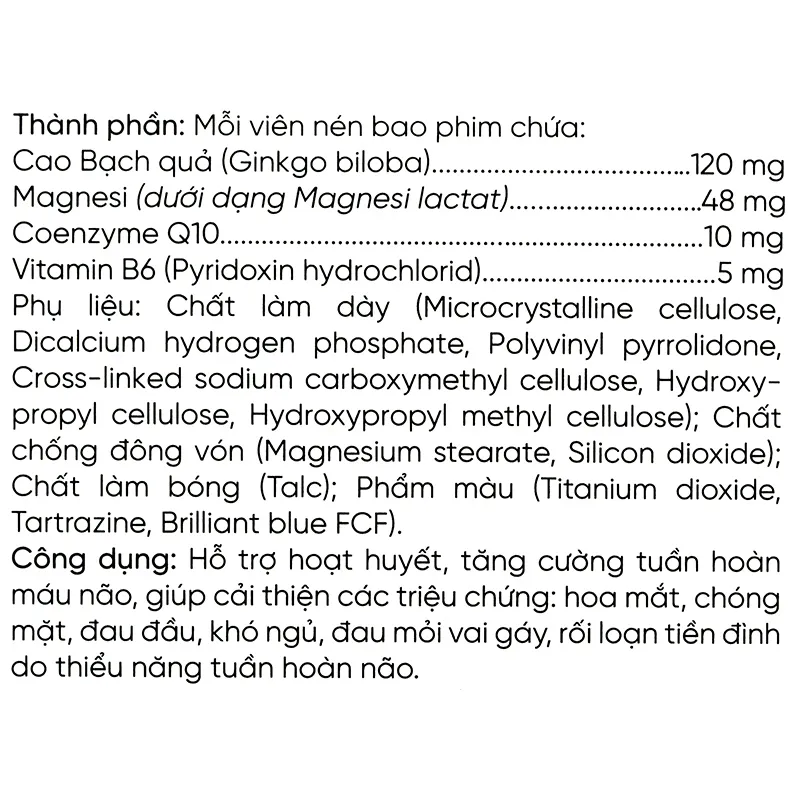 Thực phẩm bảo vệ sức khỏe GinkgoQik 8