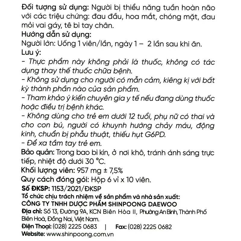 Thực phẩm bảo vệ sức khỏe GinkgoQik 9