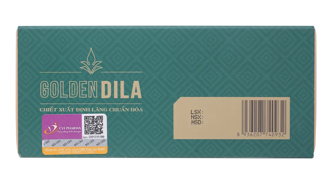 Thực phẩm bảo vệ sức khỏe Golden Dila hộp 20 gói 5