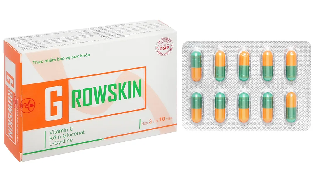Thực phẩm bảo vệ sức khỏe Growskin hộp 30 viên 2