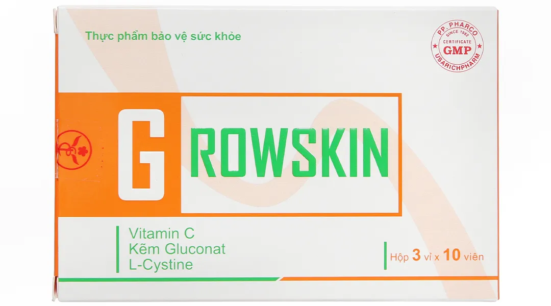 Thực phẩm bảo vệ sức khỏe Growskin hộp 30 viên 3