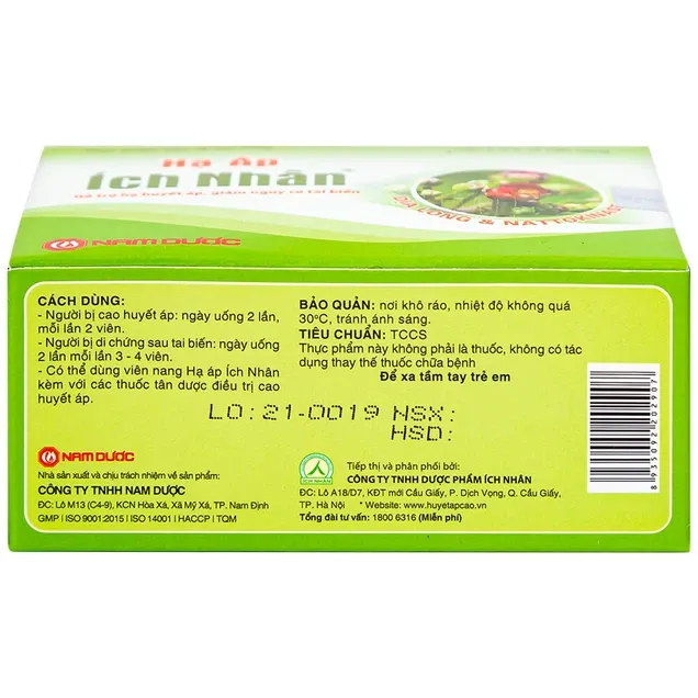 Thực phẩm bảo vệ sức khỏe Hạ Áp Ích Nhân (40 viên) 5
