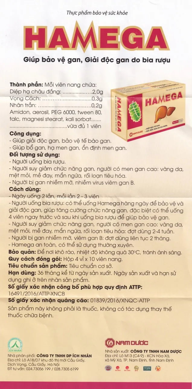 Thực phẩm bảo vệ sức khỏe Hamega (40 viên) 4