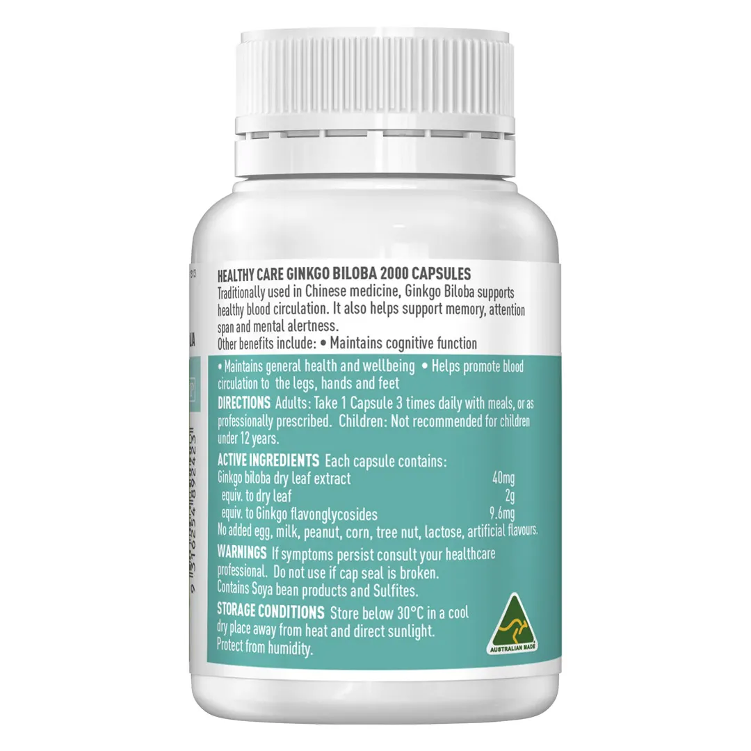 Thực Phẩm Bảo Vệ Sức Khỏe Healthy Care Ginkgo Biloba 2000 8