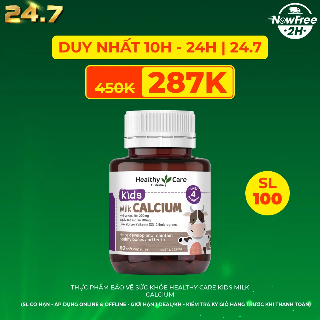 Thực Phẩm Bảo Vệ Sức Khỏe Healthy Care Kids Milk Calcium