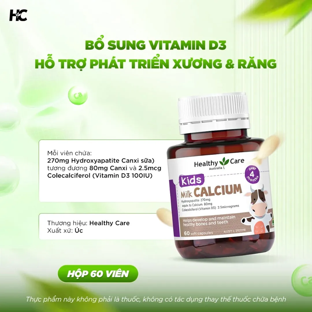 Thực Phẩm Bảo Vệ Sức Khỏe Healthy Care Kids Milk Calcium 4