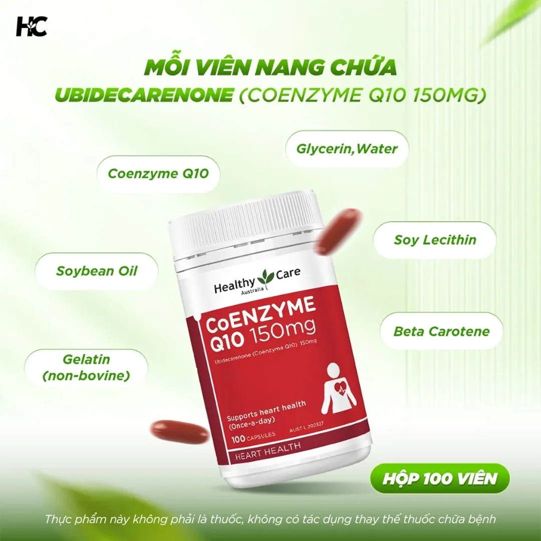 Thực Phẩm Bảo Vệ Sức Khỏe Healthy Care Coenzyme Q10 150mg Capsules 5