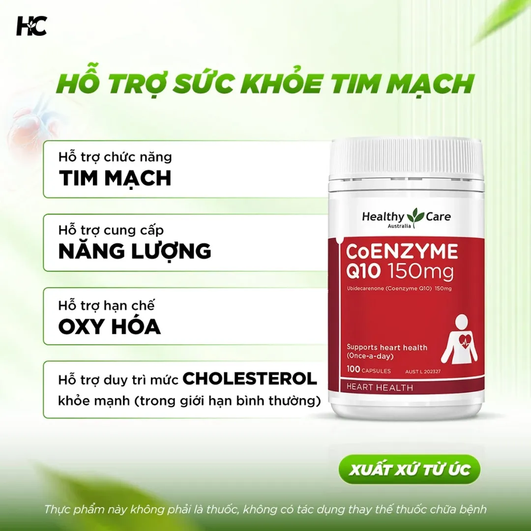 Thực Phẩm Bảo Vệ Sức Khỏe Healthy Care Coenzyme Q10 150mg Capsules 6