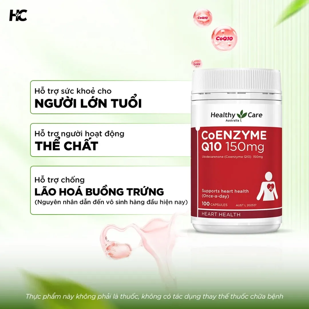 Thực Phẩm Bảo Vệ Sức Khỏe Healthy Care Coenzyme Q10 150mg Capsules 7