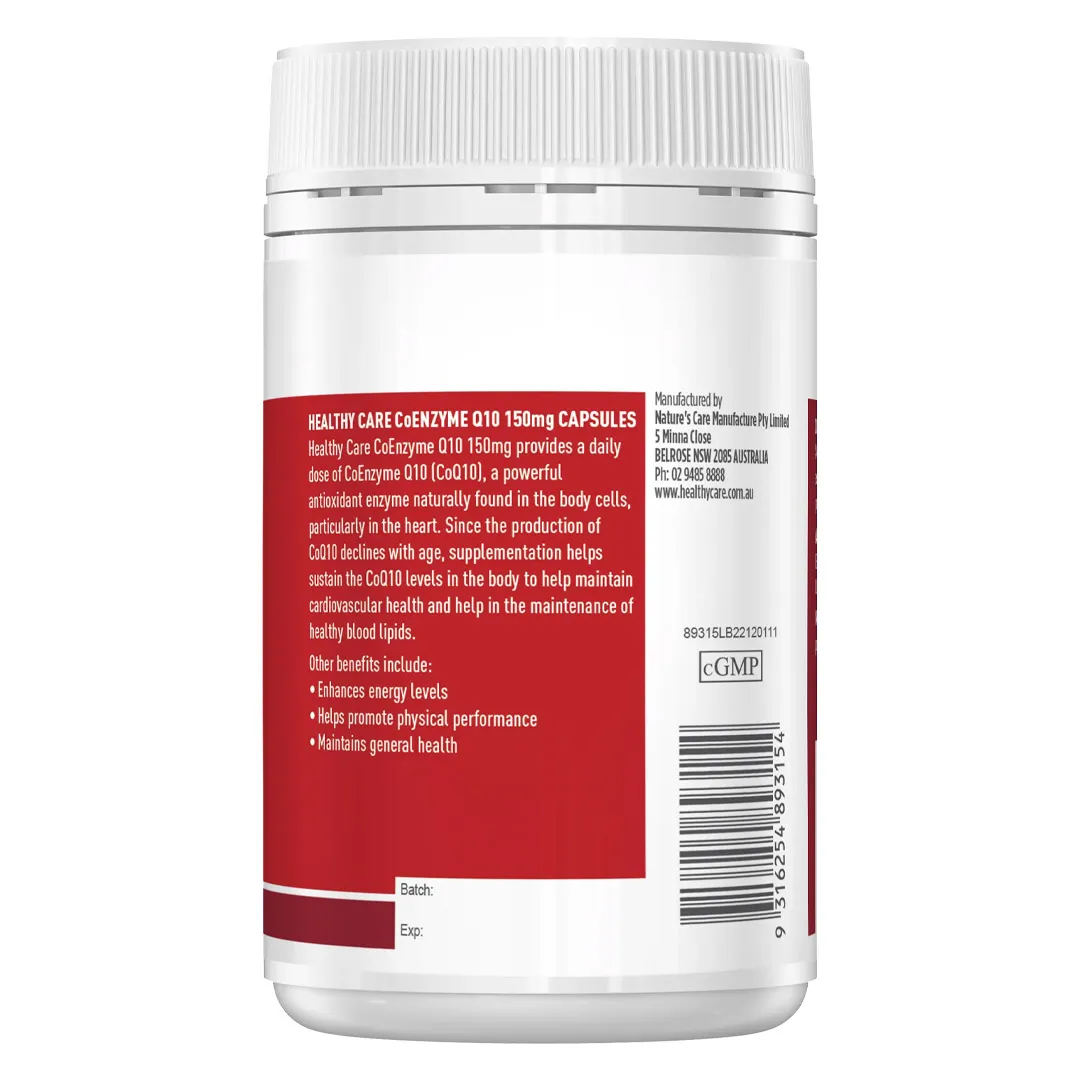 Thực Phẩm Bảo Vệ Sức Khỏe Healthy Care Coenzyme Q10 150mg Capsules 9