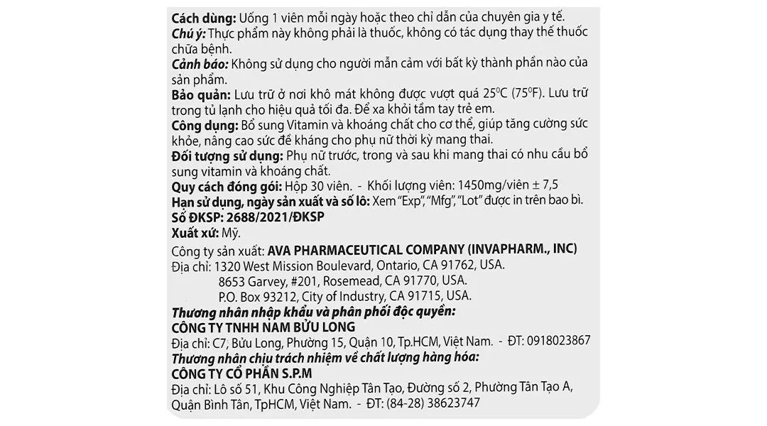 Thực phẩm bảo vệ sức khỏe Icare Mom hộp 30 viên 9