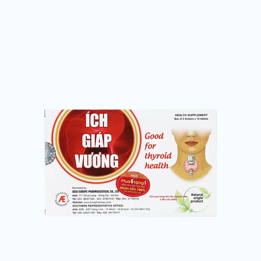 Thực phẩm bảo vệ sức khỏe IMC Ích Giáp Vương (Hộp 30 viên) hỗ trợ tuyến giáp