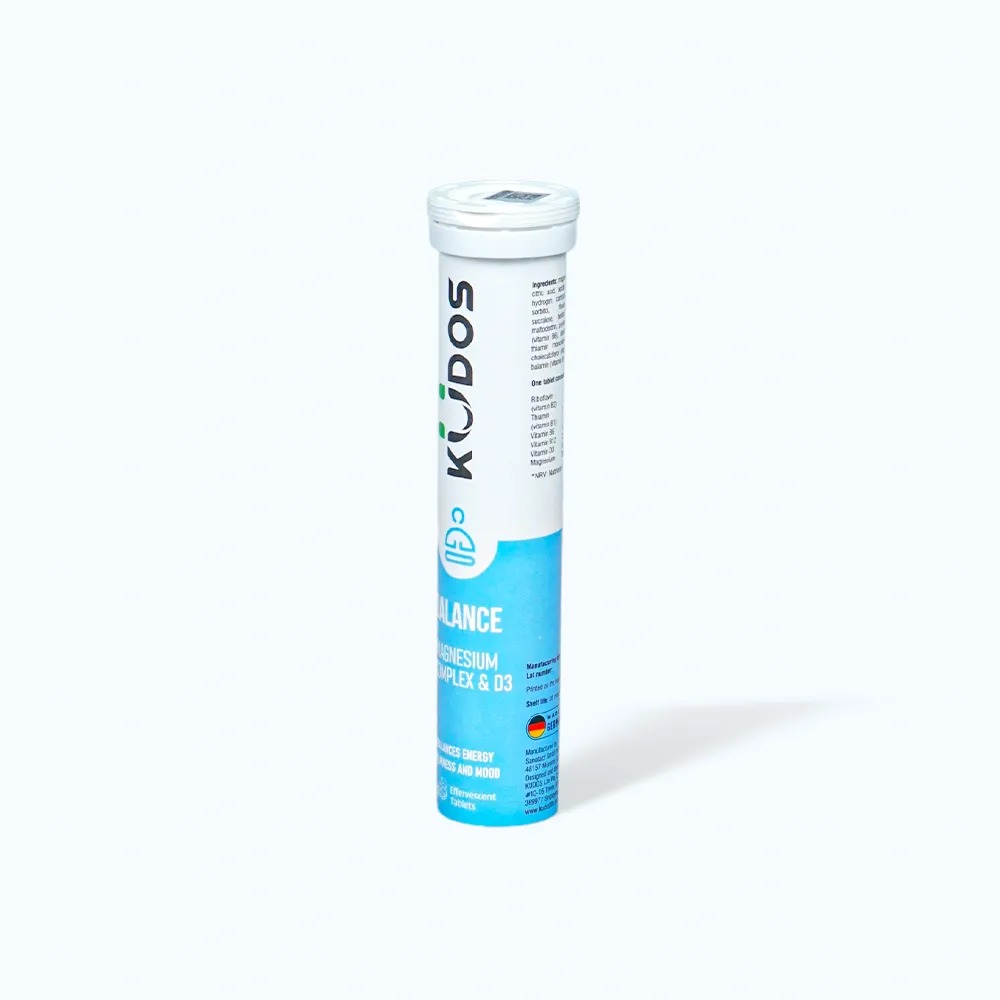 Thực phẩm bảo vệ sức khỏe Kudos Balance Magnesium, B Complex & D3 (tuýp 20 viên) 3