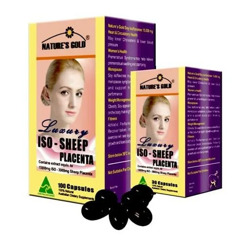 Thực phẩm bảo vệ sức khỏe Luxury Iso Sheep Placenta Nature's Gold (100 viên)