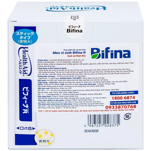 Thực phẩm bảo vệ sức khỏe men vi sinh Bifina R (60 gói x 1,2g) 3