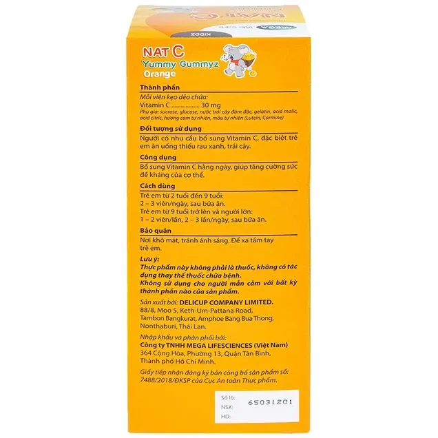Thực phẩm bảo vệ sức khỏe Nat C Yummy Gummyz - Tăng cường sức đề kháng (25 túi) 4