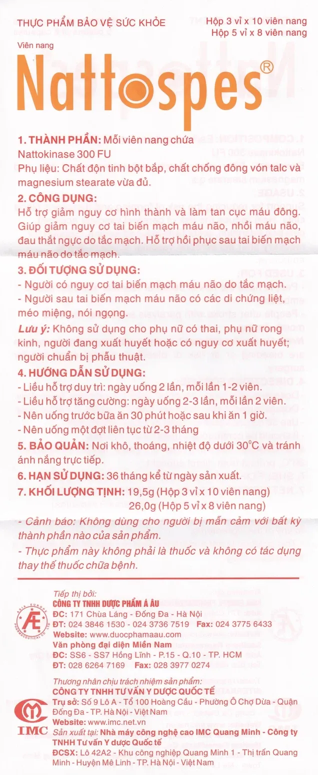 Thực phẩm bảo vệ sức khỏe Nattospes (30 viên) 7