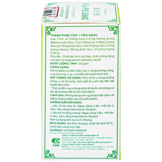 Nga Phụ Khang (60 viên) hỗ trợ u xơ, u nang và sức khỏe phụ nữ 5