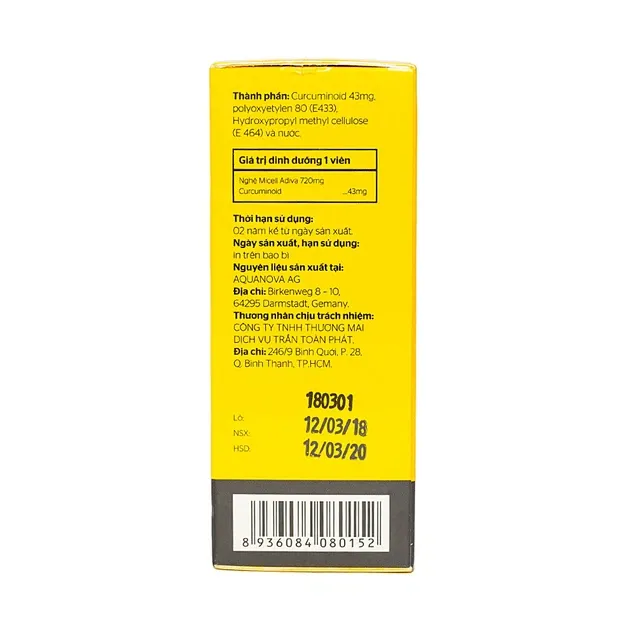 Thực phẩm bảo vệ sức khỏe Nghệ Micell Adiva (30 viên) 5