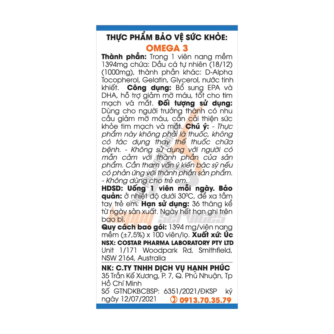 Thực Phẩm Bảo Vệ Sức Khỏe Omega 3 2