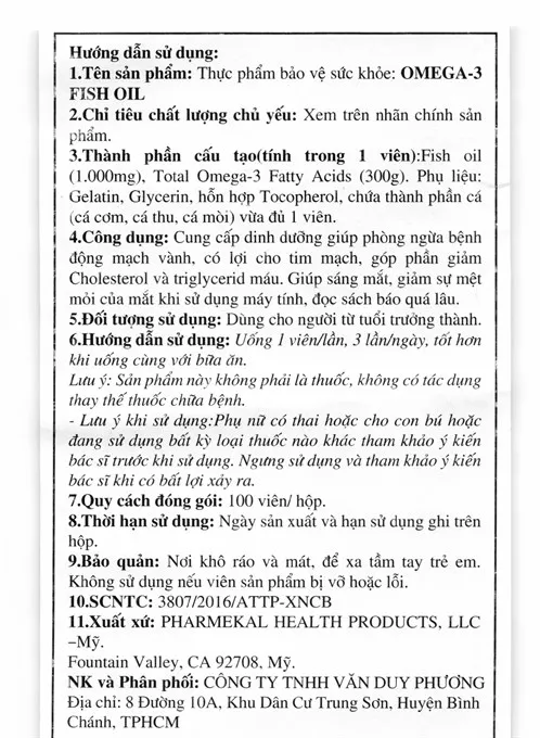 Thực phẩm bảo vệ sức khỏe Omega 3 Fish Oil 8