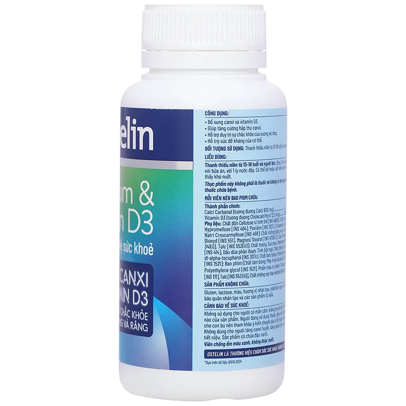 Thực phẩm bảo vệ sức khoẻ: Ostelin Calcium & Vitamin D3 12