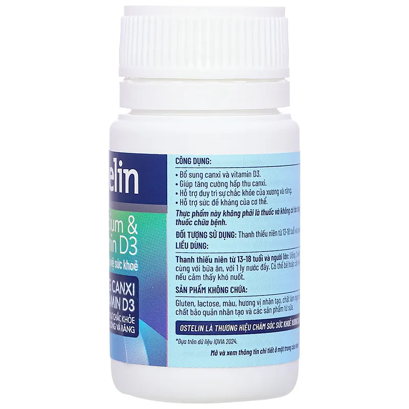 Thực phẩm bảo vệ sức khoẻ: Ostelin Calcium & Vitamin D3 4