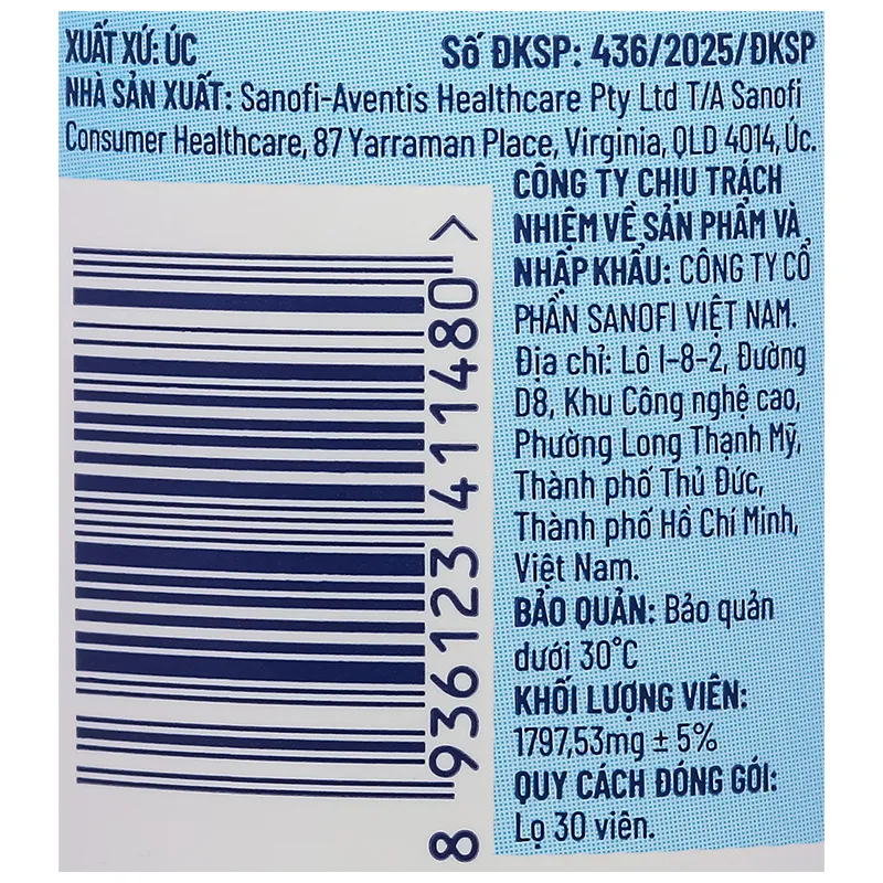 Thực phẩm bảo vệ sức khoẻ: Ostelin Calcium & Vitamin D3 7