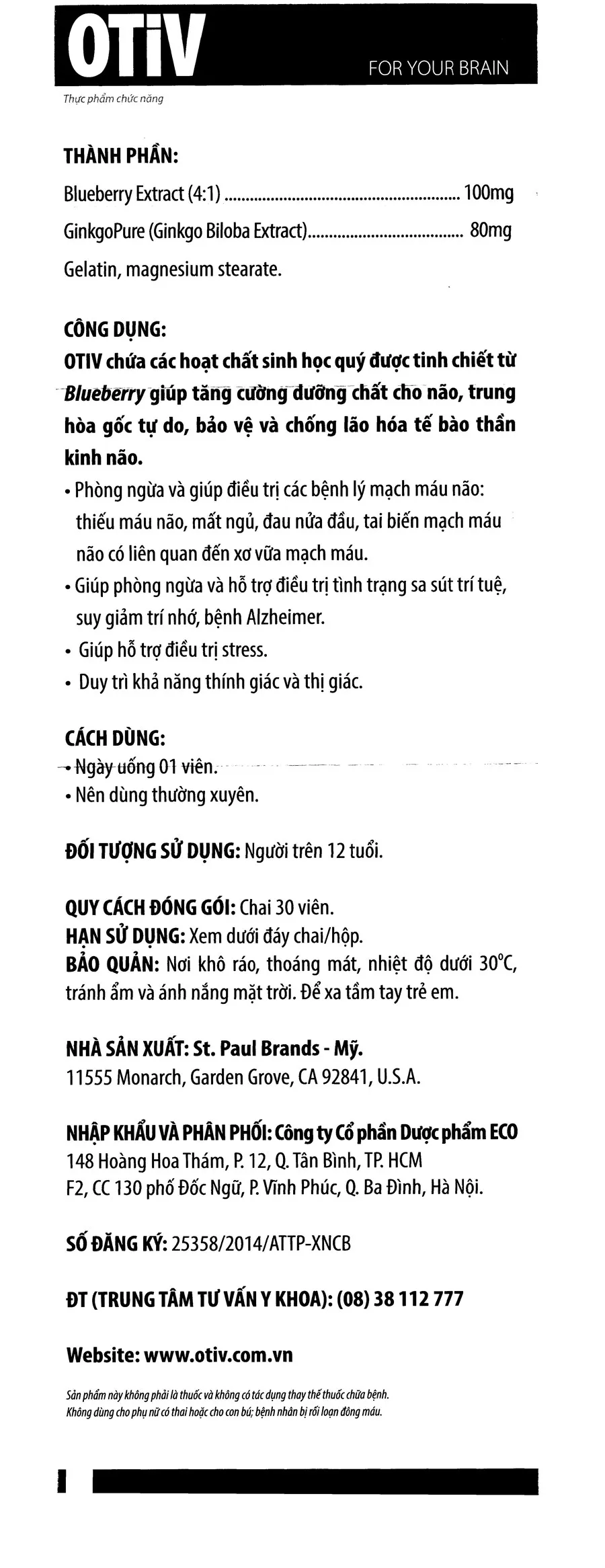 Thực phẩm bảo vệ sức khỏe Otiv 13