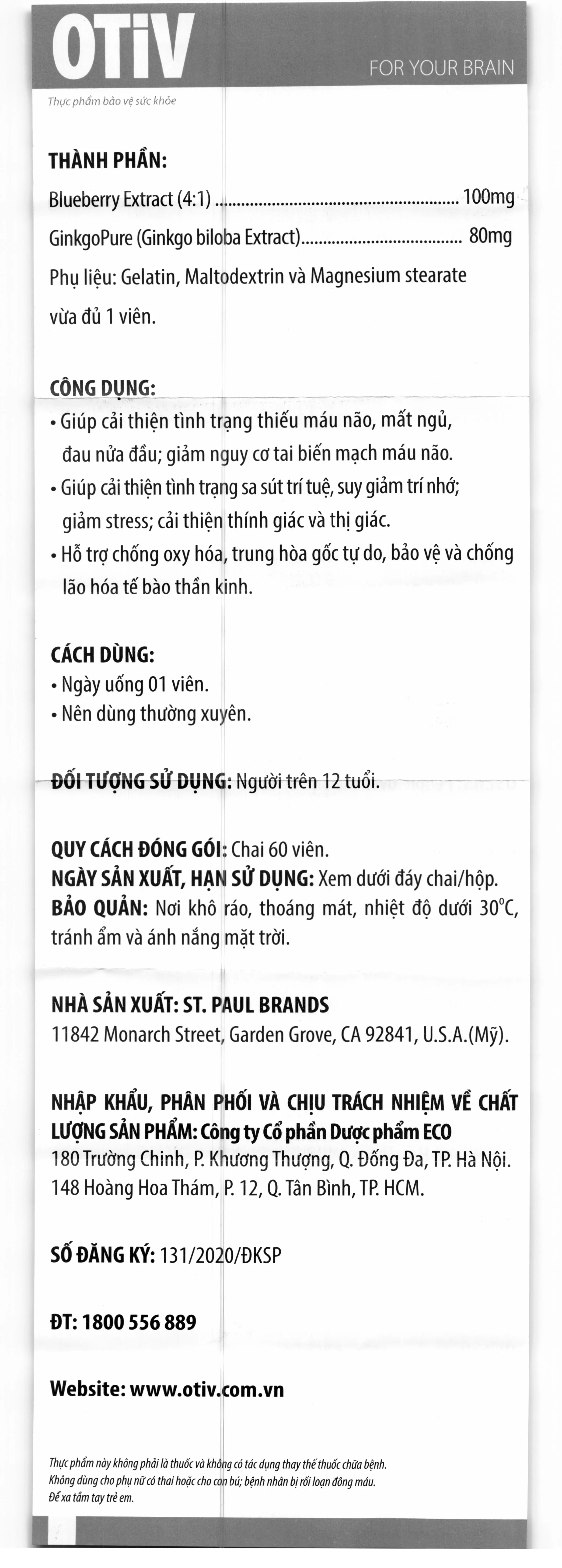 Thực phẩm bảo vệ sức khỏe Otiv 6