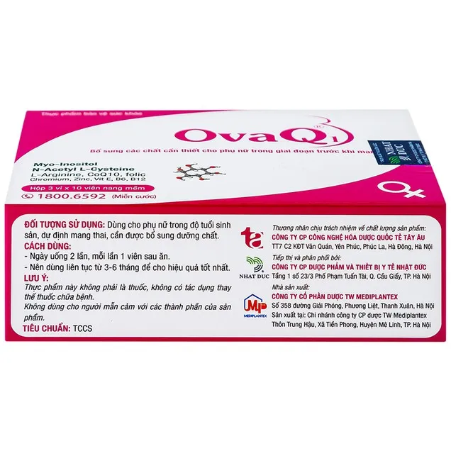 Thực phẩm bảo vệ sức khỏe Ovaq1 (30 Viên) 5