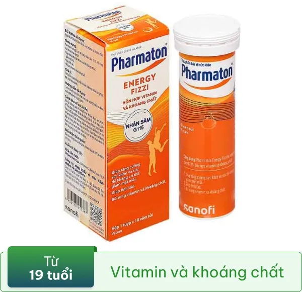 Thực phẩm bảo vệ sức khỏe Pharmaton Energy Fizzi hộp 1 tuýp x 10 viên sủi