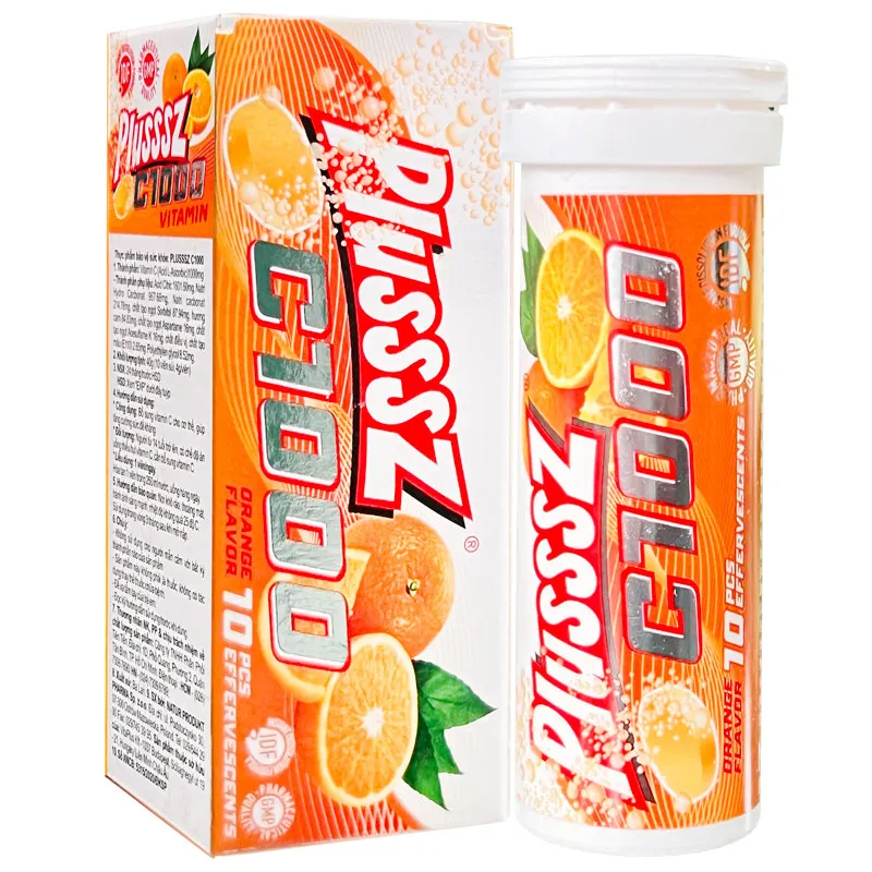 Thực phẩm bảo vệ sức khỏe Plusssz C1000 vitamin orange flavoured sugar free (10 viên) 2