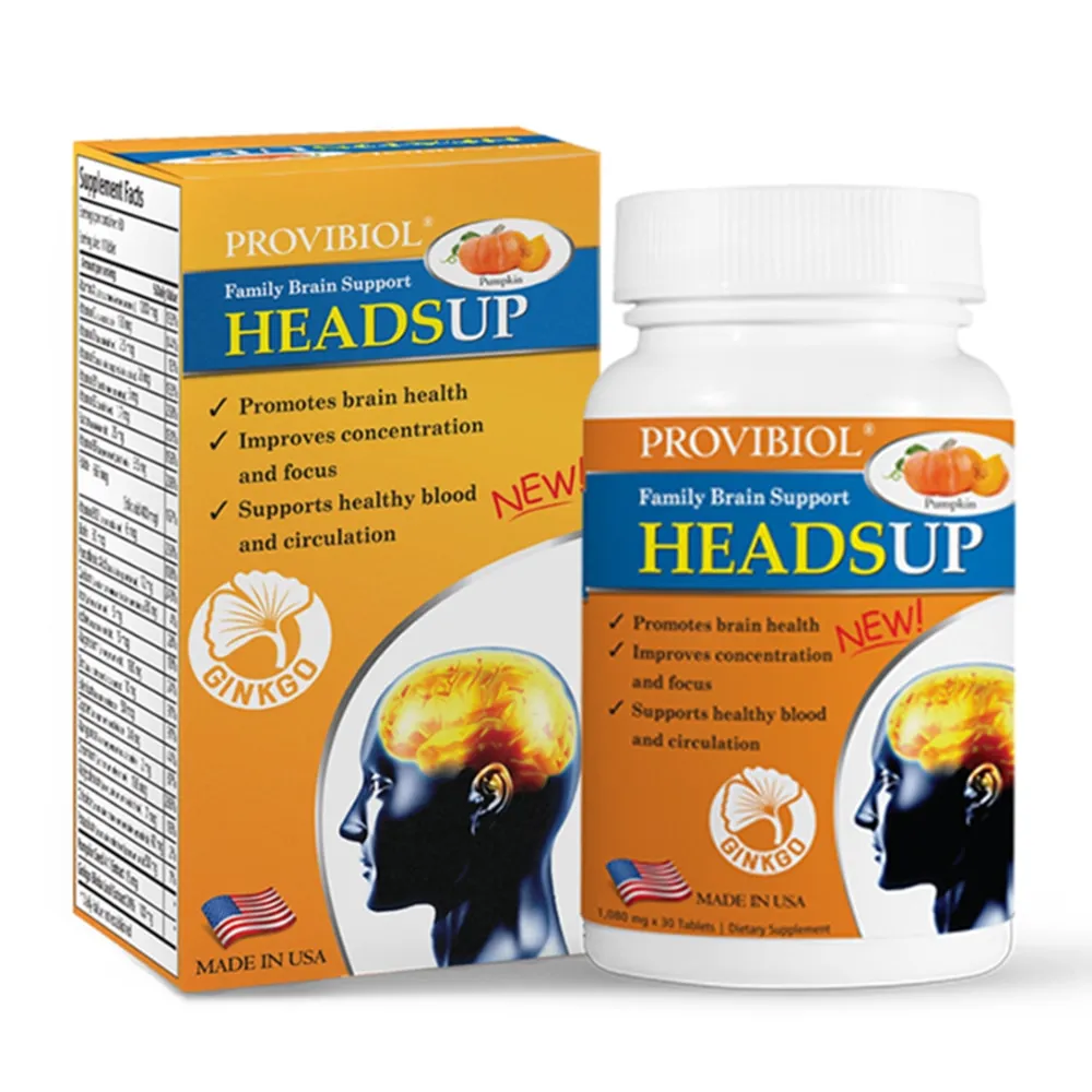 Thực phẩm bảo vệ sức khỏe Provibiol Headsup (Hộp 30 viên) giúp bổ não