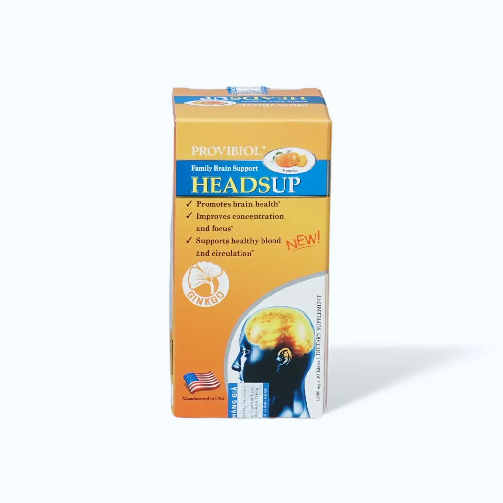 Thực phẩm bảo vệ sức khỏe Provibiol Headsup (Hộp 30 viên) giúp bổ não 4