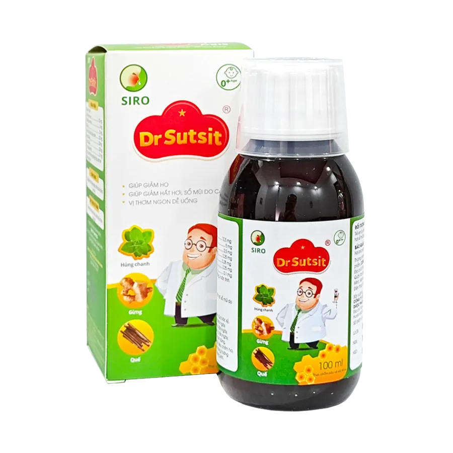 Thực phẩm bảo vệ sức khỏe siro Dr.Sutsit - Hỗ trợ giải cảm, giảm ho (100ml)