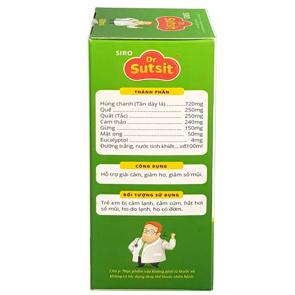 Thực phẩm bảo vệ sức khỏe siro Dr.Sutsit - Hỗ trợ giải cảm, giảm ho (100ml) 5