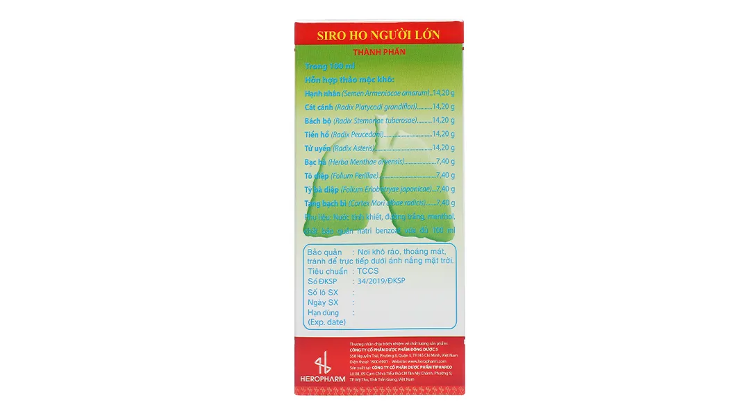Thực phẩm bảo vệ sức khỏe Siro Ho Người Lớn chai 90ml 5