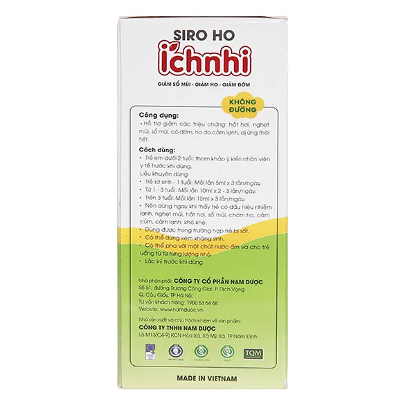 Thực phẩm bảo vệ sức khỏe siro ho - cảm Ích Nhi (90ml) 3