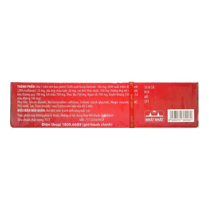 Thực phẩm bảo vệ sức khỏe Tố Nữ Nhất Nhất (10 viên) 2