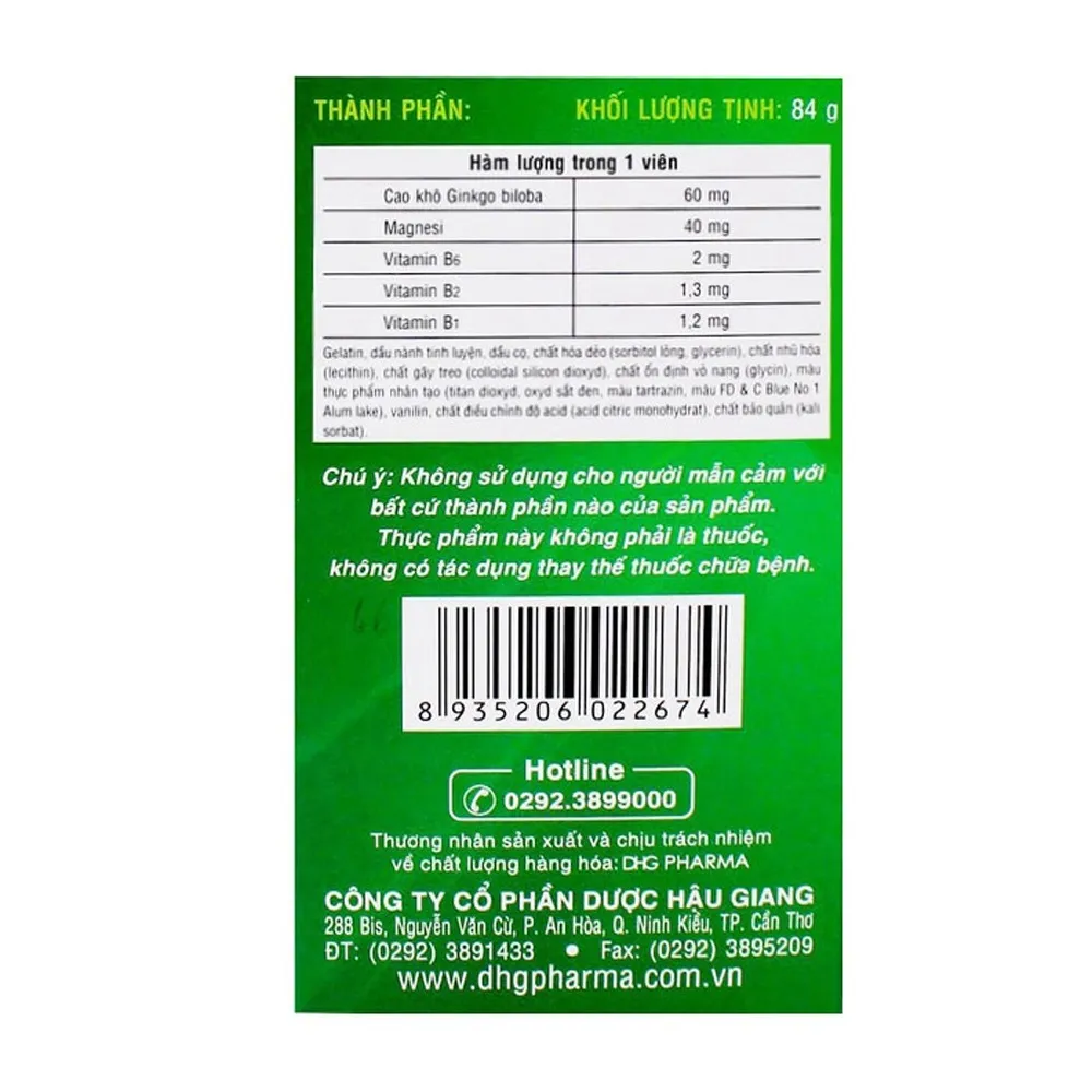 Thực phẩm bảo vệ sức khỏe Taginba Plus (30 viên) 3