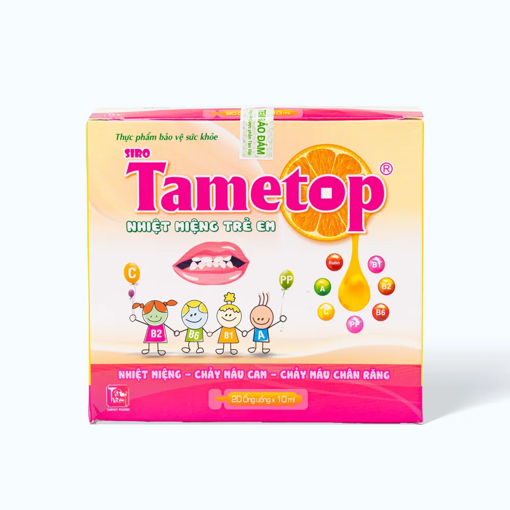 Thực phẩm bảo vệ sức khỏe Tametop hỗ trợ cải thiện tình trạng chán ăn, nhiệt miệng ở trẻ em (Hộp 20 ống)