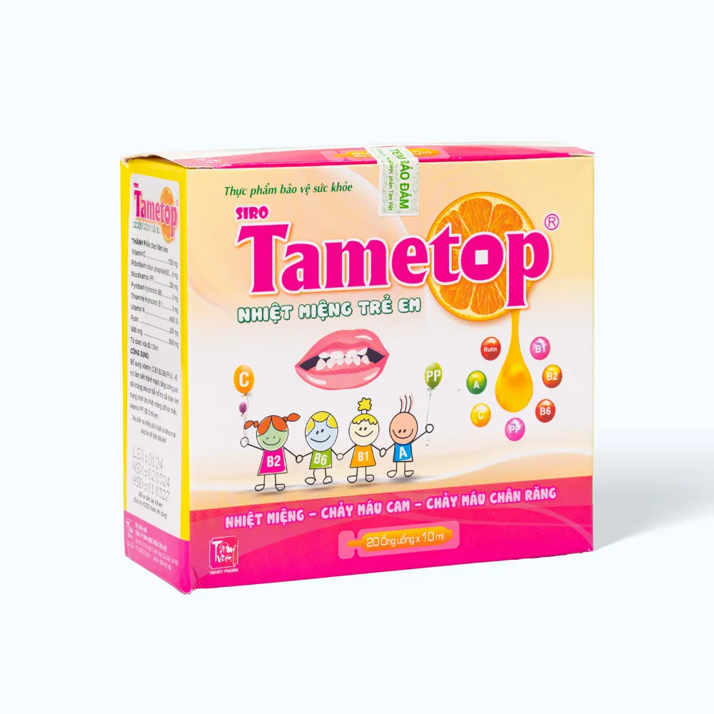 Thực phẩm bảo vệ sức khỏe Tametop hỗ trợ cải thiện tình trạng chán ăn, nhiệt miệng ở trẻ em (Hộp 20 ống) 2
