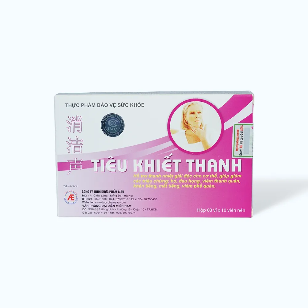 Thực phẩm bảo vệ sức khỏe Tiêu Khiết Thanh (Hộp 30 viên) giúp giảm ho, đau họng