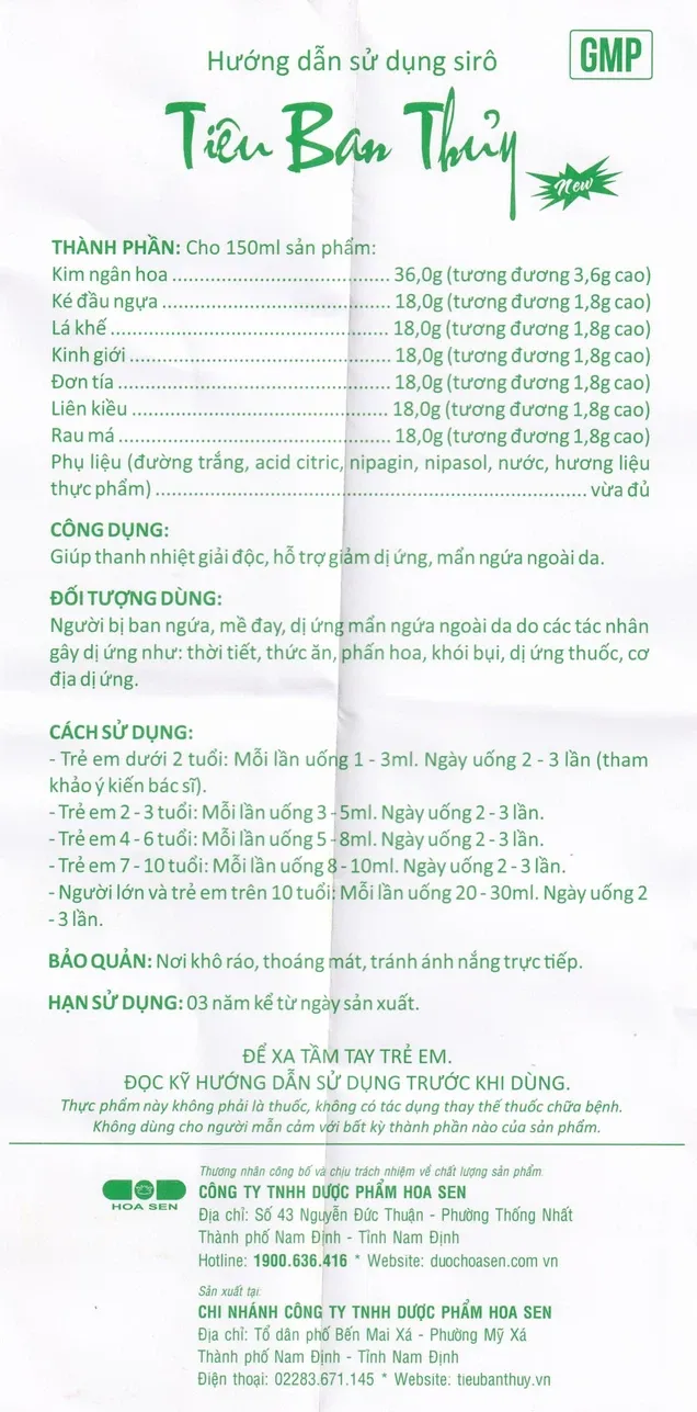Thực phẩm bảo vệ sức khỏe Tiêu ban thủy new (150ml) 5