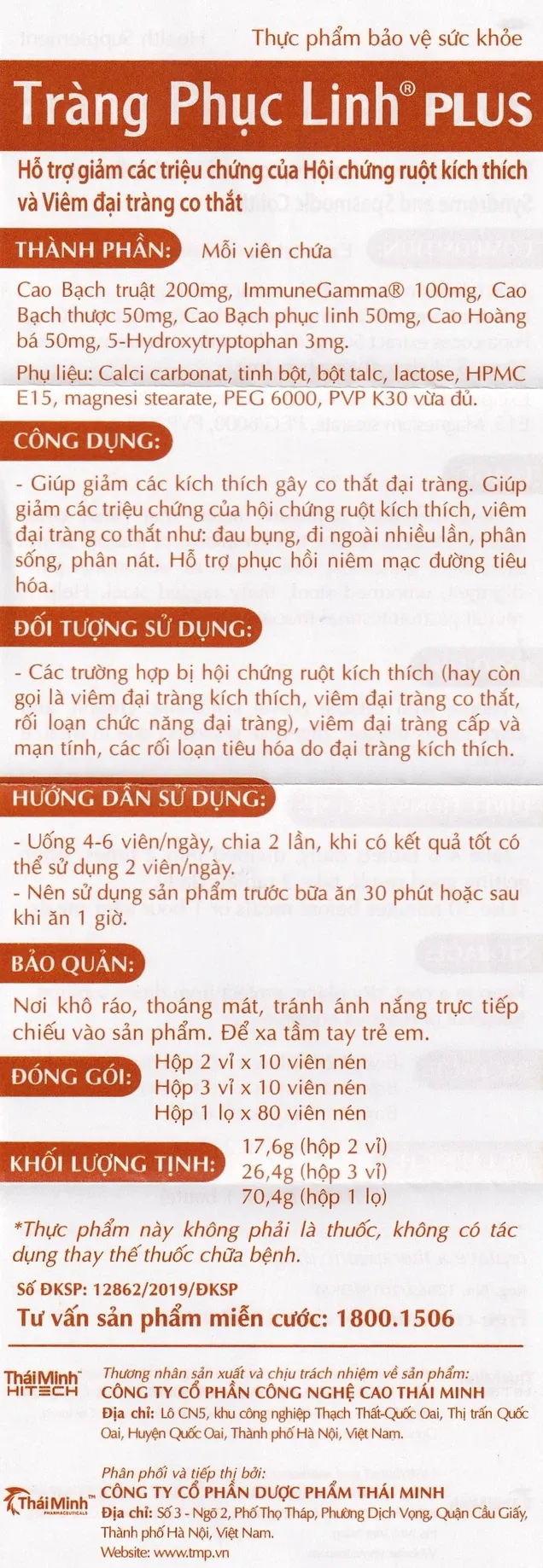 Tràng Phục Linh Plus (hộp 20 viên) giúp cải thiện hội chứng ruột kích thích 8