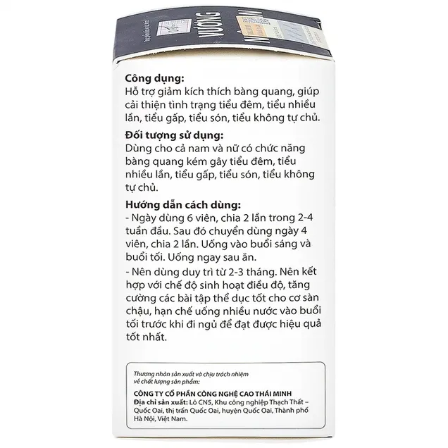 Thực phẩm bảo vệ sức khỏe Vương Niệu Đan (20 viên) 5